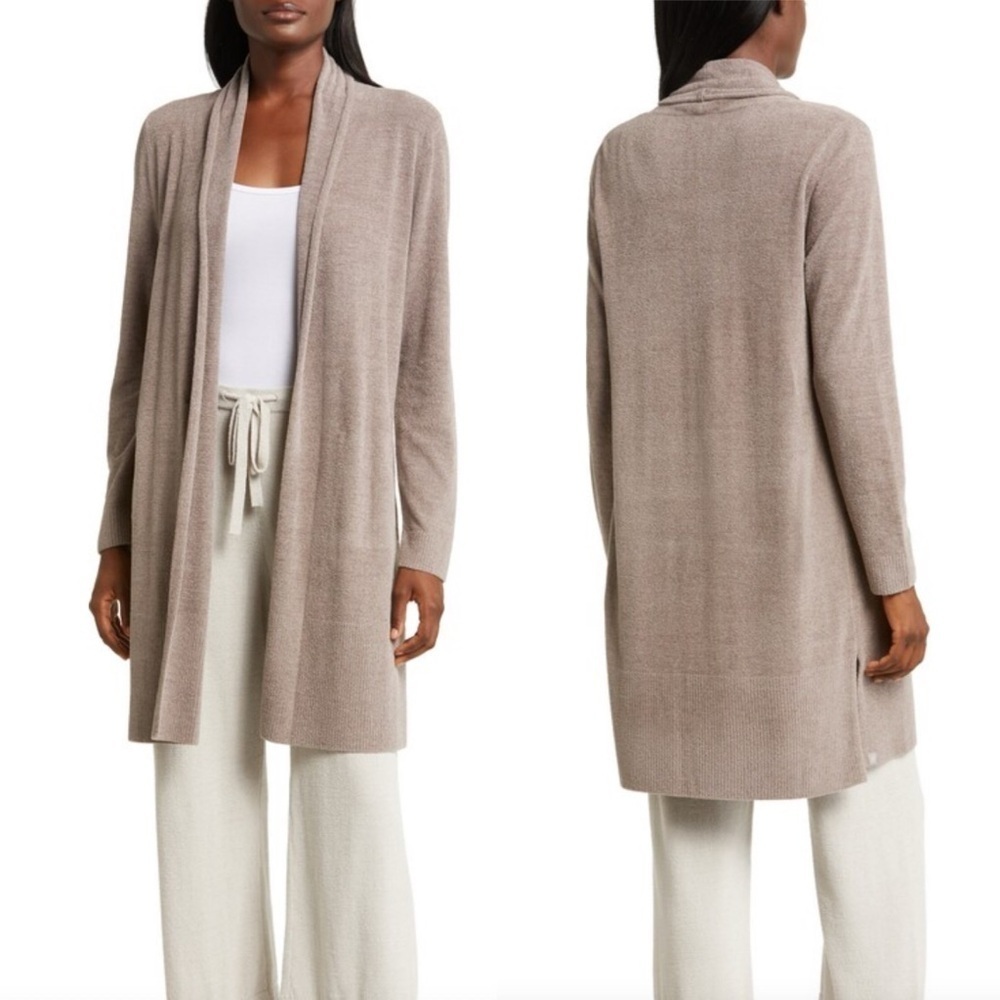 BAREFOOT DREAMS Cozychic Ultra Lite Open Front Longline Cardigan Small Ribbed